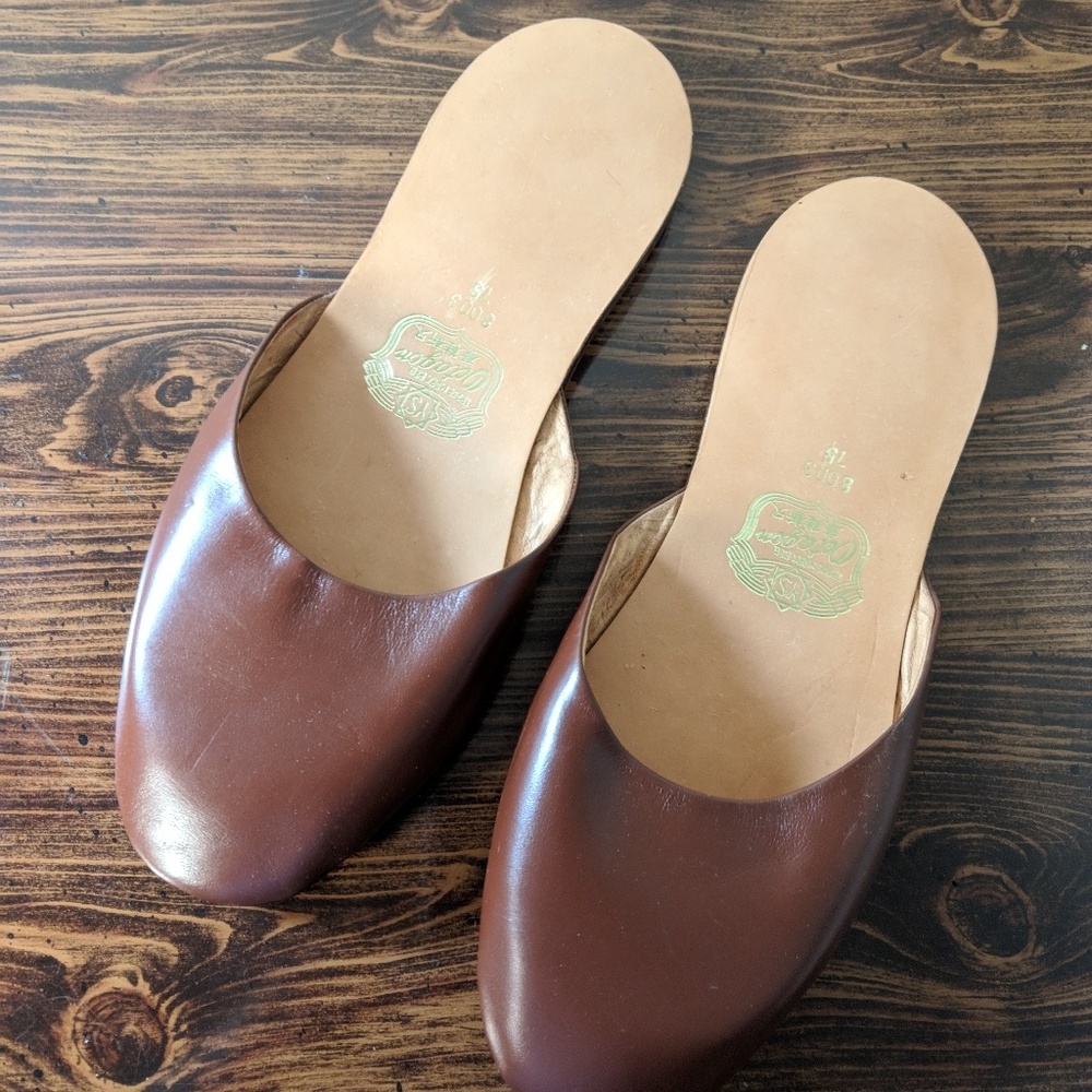 Vintage Leather Slippers